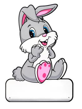 Geburtstafel Hase grau - personalisierbar - 70x100cm